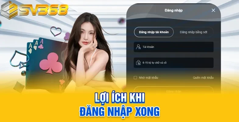 Lợi ích khi đăng nhập xong